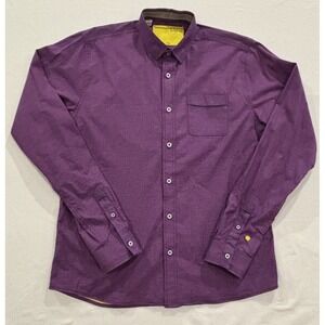 Descendant of Thieves Dres Ladro Men L Purple Button Up Shirt Limited Edition